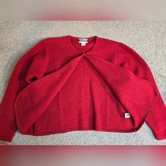 Pendleton Vintage Women's Size Medium 100% Wool Deep Red Sweater Cardigan - Picture 7 of 10